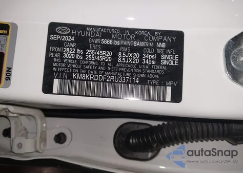 2024 Hyundai Ioniq 5 Limited z USA, uszkodzony, nr VIN KM8KRDDF2RU337114